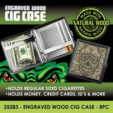 Engraved Wood Cigarette Case - 8 Pieces Per Retail Ready Display 25283