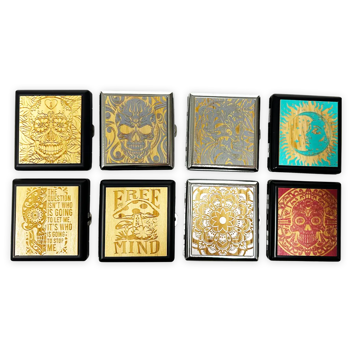square cigarette case case, Flip-flap cigarette case, cigarette case, Rhinestone trim, Stainless steel, Portable, For placing cigarettes, 1pc Our large collection of cigarette cases are available in leather Set of 2 Metal-Plated 100s