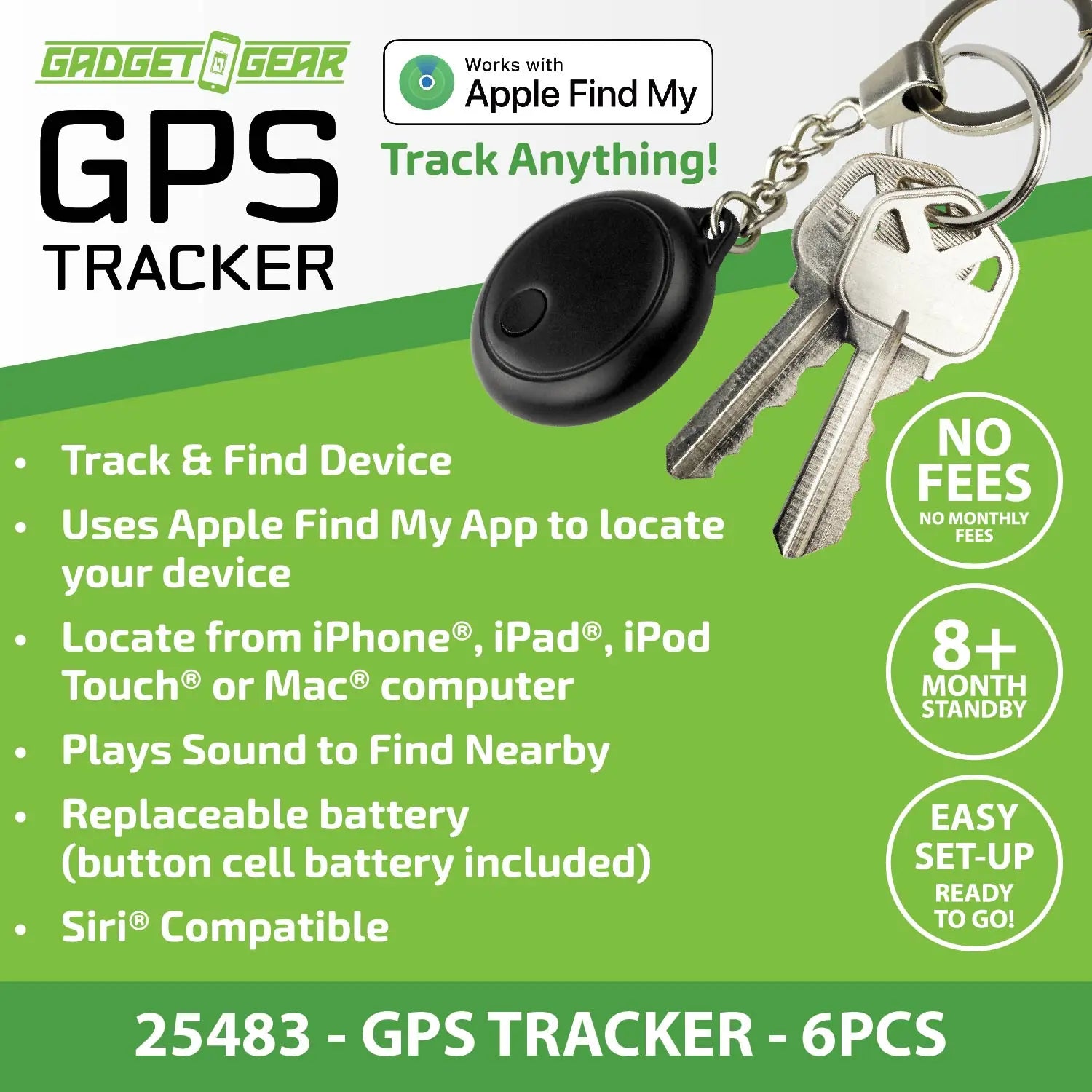 gear tracking Novelty Brands GPS Tracker Key Chain Apple Find My Compatible Tools