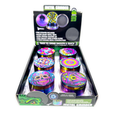 Metal 4 Piece Grinder with Printed Top - 6 Pieces Per Retail Ready Display 25552