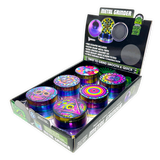 Metal 4 Piece Grinder with Printed Top - 6 Pieces Per Retail Ready Display 25552