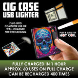 Cigarette Case with USB Coil Lighter - 8 Pieces Per Retail Ready Display 25633