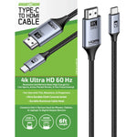 USB-C to HDMI Adapter Cable 6FT 4K Ultra HD 60hz - 6 Pieces Per Retail Ready Display 25788 - NOVELTY INC WHOLESALE