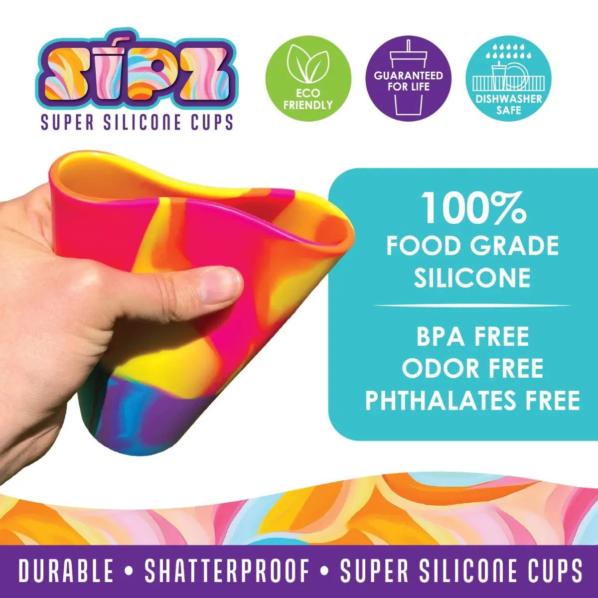 Silicone 22oz Super Cups - 6 Pieces Per Retail Ready Display 25980 ROUGHNECK