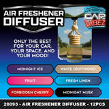 Air Freshener Diffuser - 12 Pieces Per Retail Ready Display 26093 CAR VIBEZ