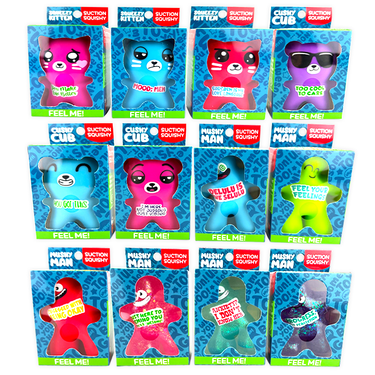 Emotional Support Suction Squishy - 12 Pieces Per Retail Ready Display 26106 KIPP BROTHERS
