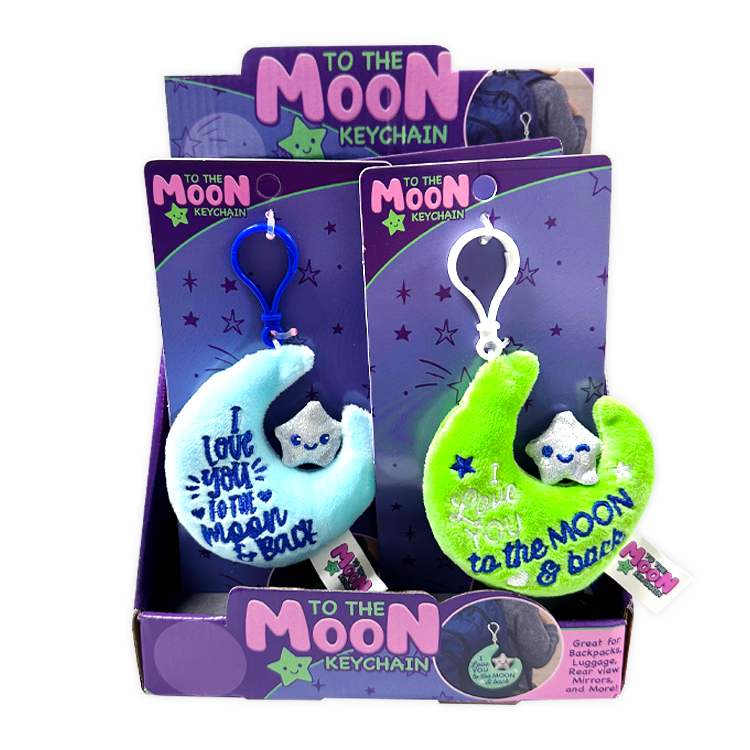 Moon Plush Keychain - 6 Pieces Per Retail Ready Display 26147 NOVELTY INC WHOLESALE