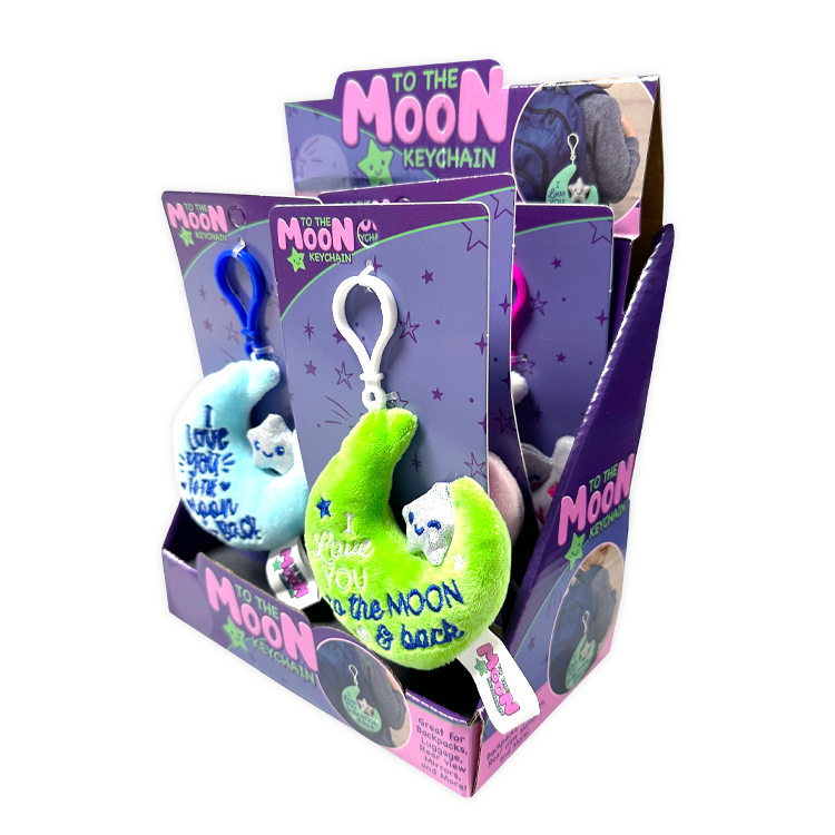 Moon Plush Keychain - 6 Pieces Per Retail Ready Display 26147 NOVELTY INC WHOLESALE