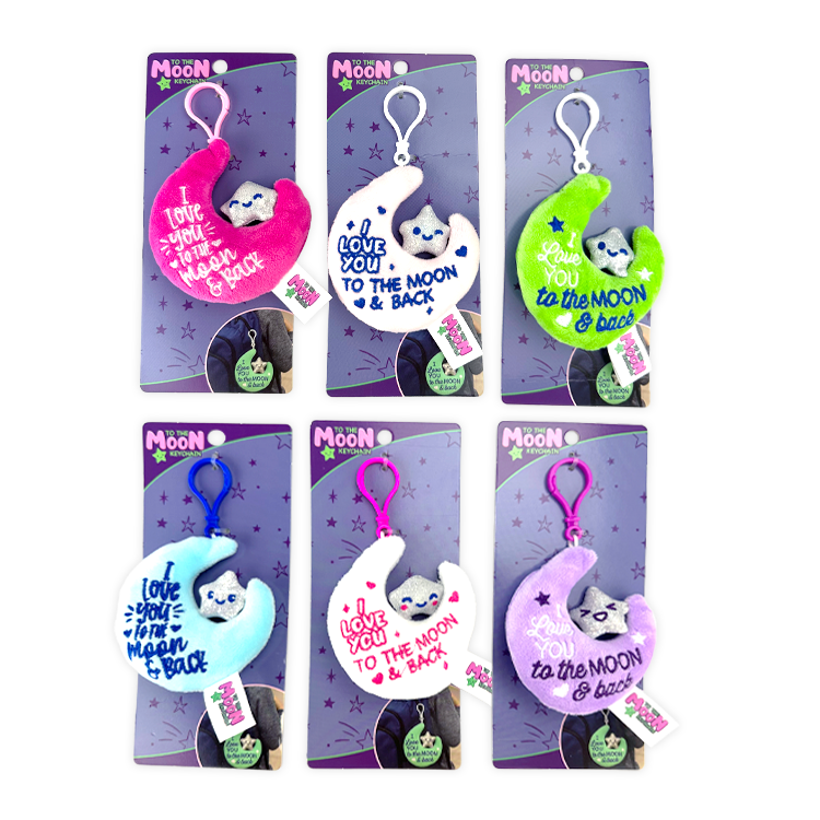 Moon Plush Keychain - 6 Pieces Per Retail Ready Display 26147 NOVELTY INC WHOLESALE