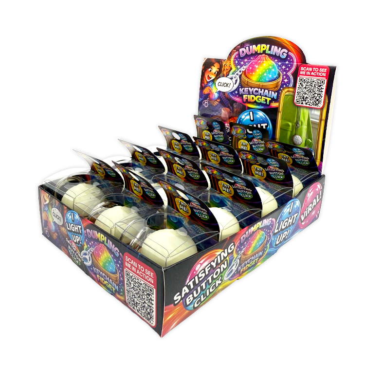 Fun Doh Dumpling Click Light-Up Keychain - 12 Pieces Per Retail Ready Display 26723