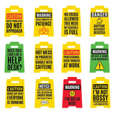 2" 3D Standing Mood Caution Sign Assortment - 12 Pieces Per Retail Ready Display 26537