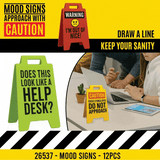 3D Standing Mood Caution Sign Assortment - 12 Pieces Per Retail Ready Display 26537
