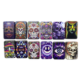 Sugar Skull Metal Flip Top Lighter - 12 Pieces Per Retail Ready Display 26548
