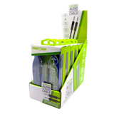 Braided Nylon Audio Auxiliary Cable 7FT - 6 Pieces Per Retail Ready Display 26552