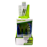 Braided Nylon Audio Auxiliary Cable 7FT - 6 Pieces Per Retail Ready Display 26552