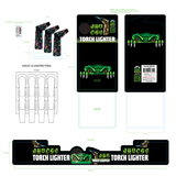 Encendedor Soplete de Zinc - 12 Piezas por Exhibidor Listo para Venta al Menudeo 25044