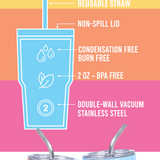 Stainless Steel 2oz Insulated Mini Shot Tumblers - 12 Pieces Per Retail Ready Display 26626