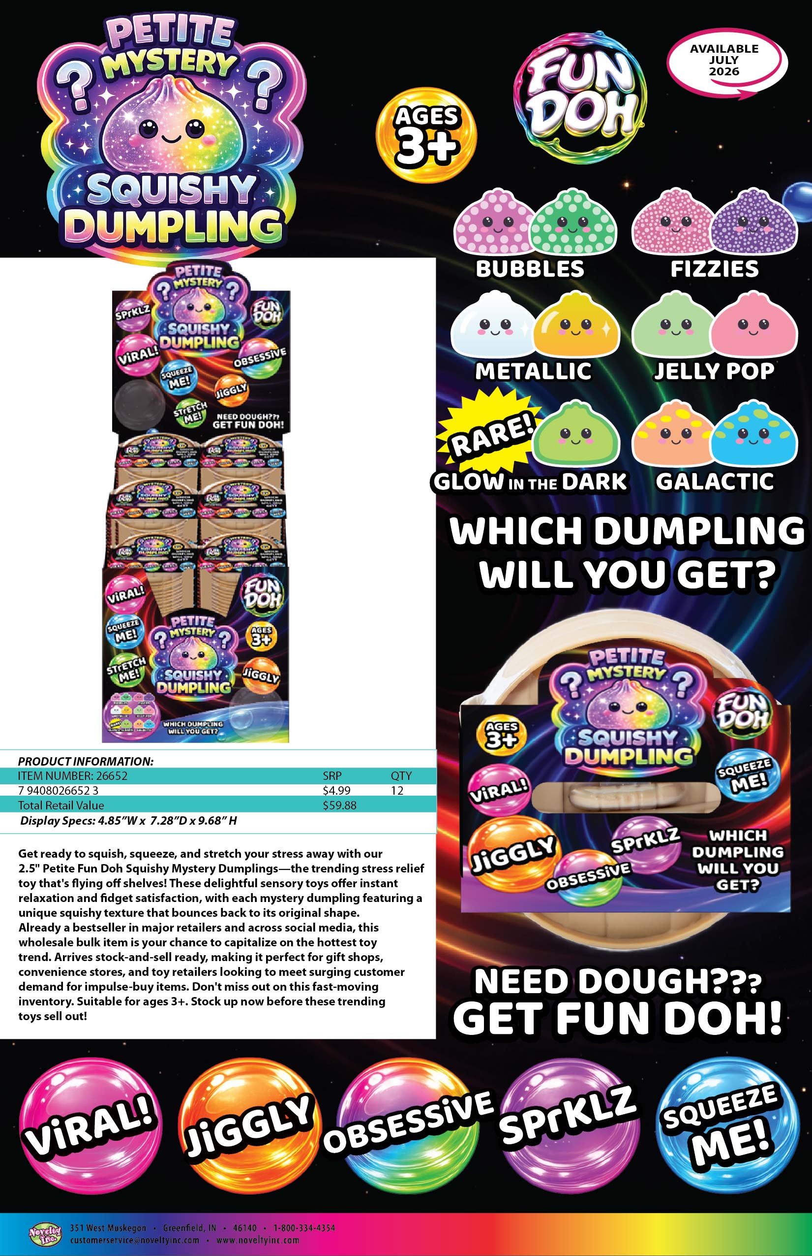 Fun Doh Petite Mystery Dumpling Squishy Toy - 12 Pieces Per Retail Rea ...