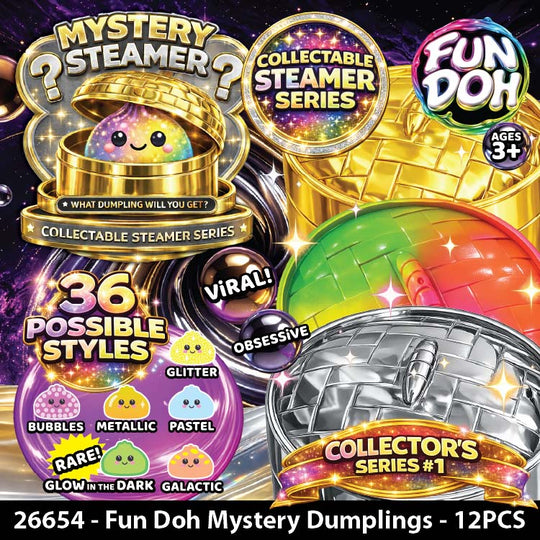 Fun Doh Fancy Mystery Dumpling Toy - 12 Pieces Per Retail Ready Displa ...