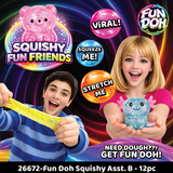 Fun Doh Squish and Squeeze Gummy Toy - 12 Pieces Per Retail Ready Display 26672