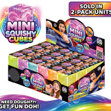 Fun Doh Mini Squishy Cube 2-Pack Set - 24 Sets Per Retail Ready Display 26673