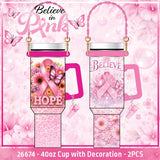 Believe in Pink Breast Cancer Awareness Hydration Impulse Assortment Floor Display - 75 Pieces Per Retail Ready Display Kit 88632