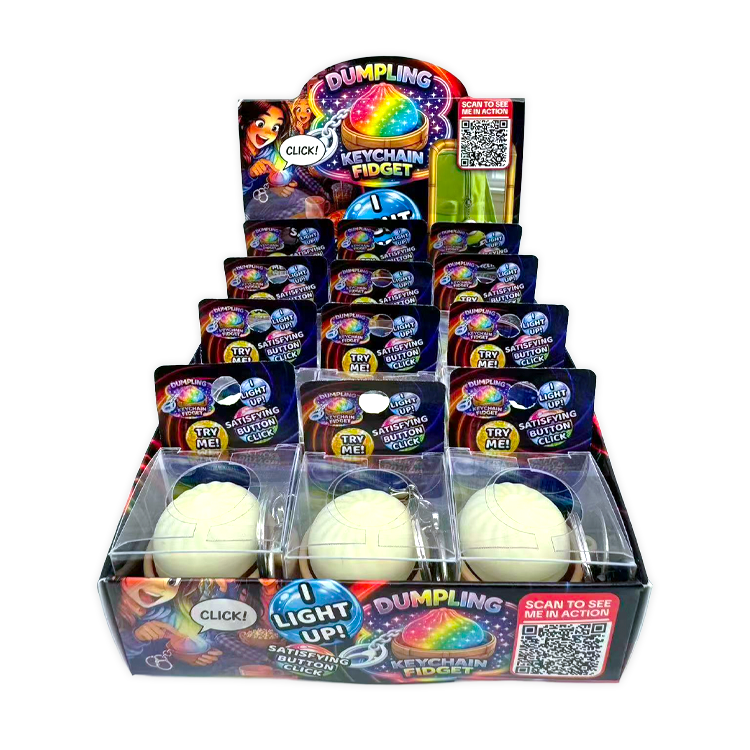 Fun Doh Dumpling Click Light-Up Keychain - 12 Pieces Per Retail Ready Display 26723