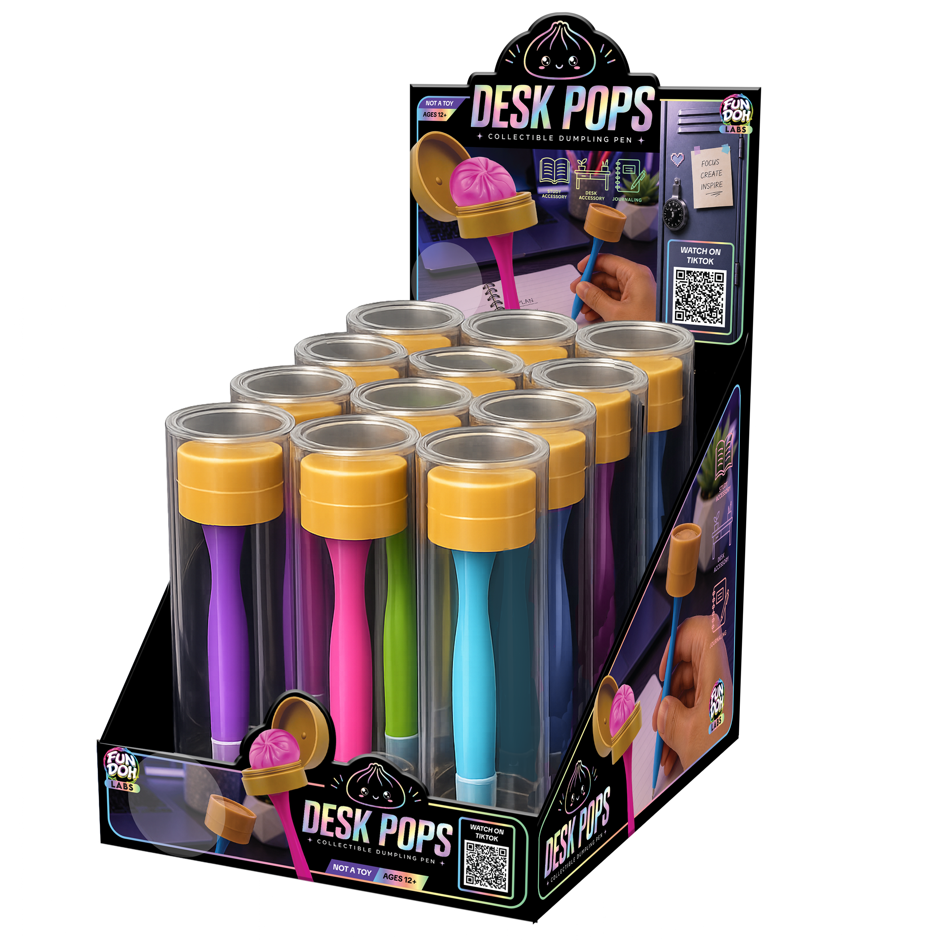 Dumbling Display Fun Doh Desk Pops Squishy Dumpling Pen - 12 Pieces Per Display 26727 ...