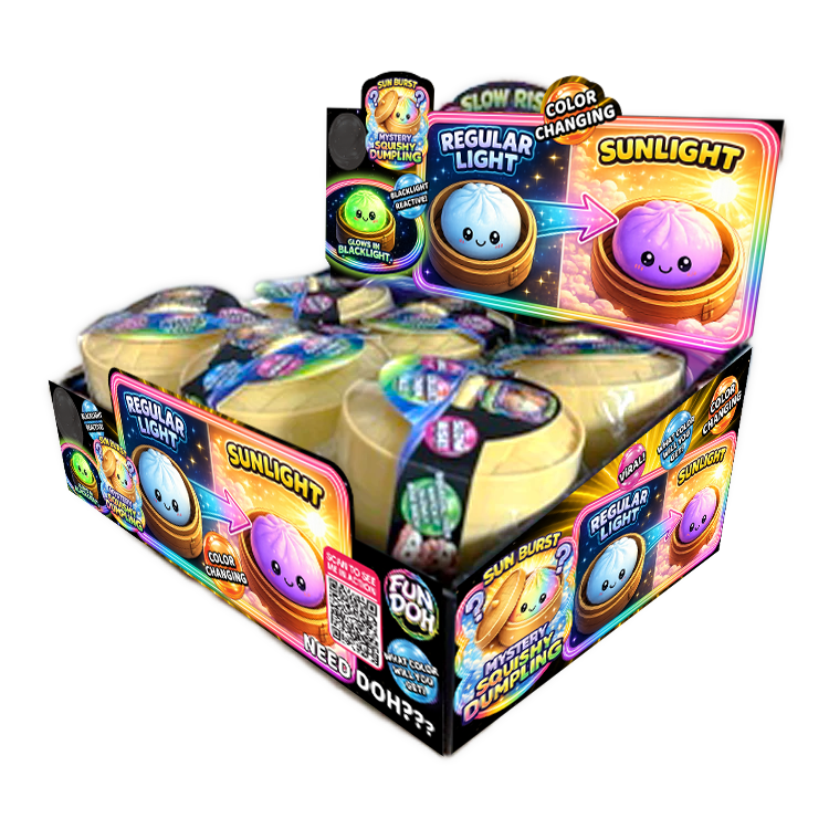 Fun Doh Squishy Color Changing Dumpling Toy - 12 Pieces Per Retail Ready Display 26744