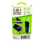 3-IN-1 Charging Dock 3FT USB-C Connector USB-A Adapter Cable - 6 Pieces Per Retail Ready Display 26753