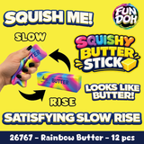 Slow Rise Rainbow Butter Squishy - 12 Pieces Per Retail Ready Display 26767