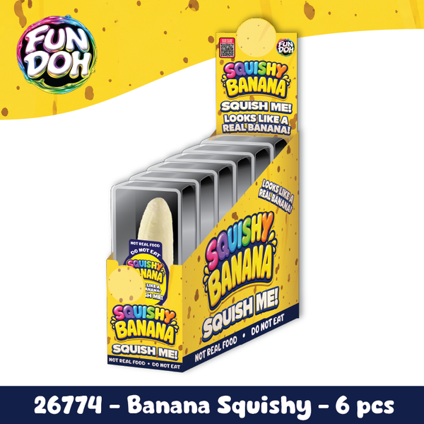 Fun Doh Banana Squishy - 6 Pieces Per Retail Ready Display 26774