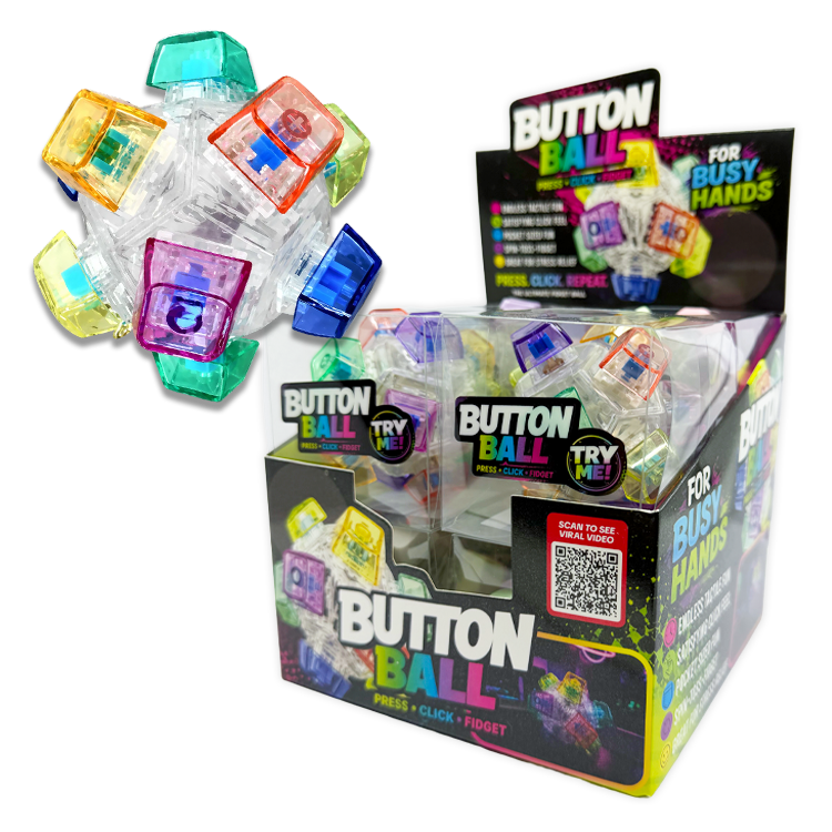 Sensory Fidget Button Ball - 8 Pieces Per Retail Ready Display 26785 ...