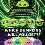 Fun Doh Squishy Glow-in-the-Dark Mystery Dumpling Black Streamer Toy - 12 Pieces Per Retail Ready Display 26788
