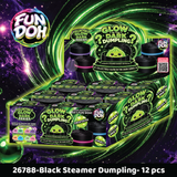 Fun Doh Squishy Glow-in-the-Dark Mystery Dumpling Black Streamer Toy - 12 Pieces Per Retail Ready Display 26788