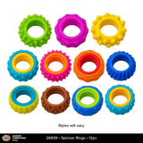 Focus Spinner Fidget Rings - 12 Pieces Per Retail Ready Display 26839