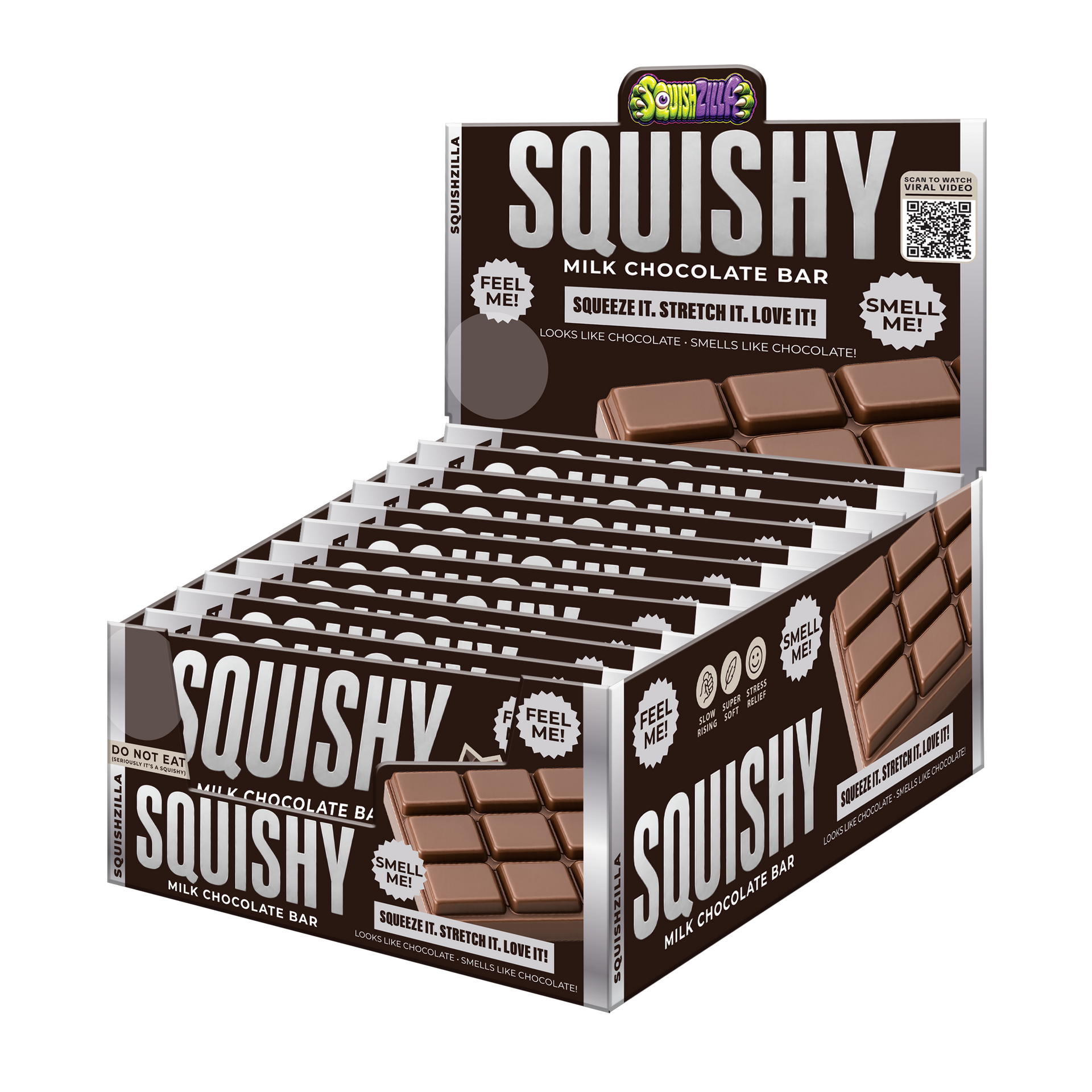 usjチョコレートスクイーズ Fun Doh SquishZill Slow Rise Scented Squishy Chocolate Bar - 12