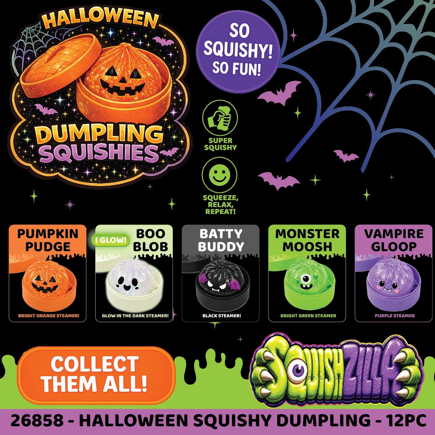 Fun Doh SquishZilla Spooky Steamers Dumpling Toy - 12 Pieces Per