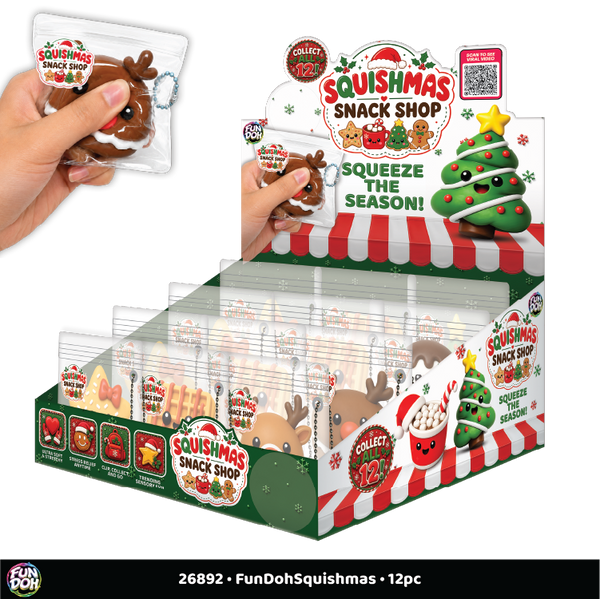 Fun Doh Squishmas Snack Shop Squishies - 12 Pieces Per Retail Ready Display 26892