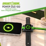 Power Duo 100W 4ft USB-C Cable with Built-In Magnetic Watch Charger - 6 Pieces Per Retail Ready Display 27073