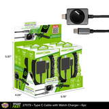 Power Duo 100W 4ft USB-C Cable with Built-In Magnetic Watch Charger - 6 Pieces Per Retail Ready Display 27073