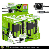 Power Duo 100W 4ft USB-C Cable with Built-In Magnetic Watch Charger - 6 Pieces Per Retail Ready Display 27073