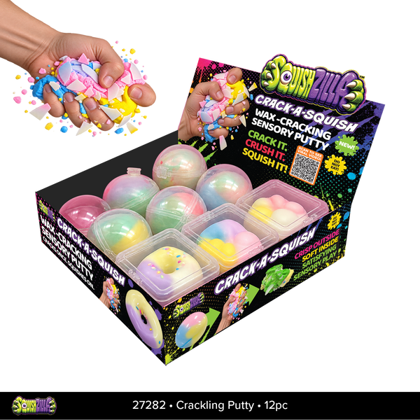Fun Doh™ SquishZilla™ Wax-Cracking Sensory Putty - 12 Pieces Per Retail Ready Display 27282
