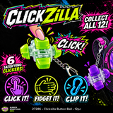 Sensory Fidget ClickZilla Keyboard Button Ball Keychain - 12 Pieces Per Retail Ready Display 27286