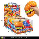 SquishZilla™ Mega Snack Attack Super Jumbo Squishies - 6 Pieces Per Retail Ready Display 27386