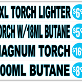 Butane Torch Lighters Assortment Floor Display - 30 Pieces Per Retail Ready Display 88673