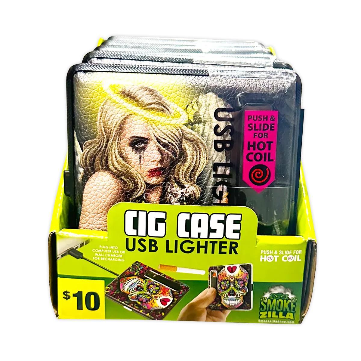 novelty cigarette case Item Number 040307 CIG Case With USB Lighter D 6 Pieces PER Display, Men's, Size: Gray novelty cigarette case Item Number 040307 CIG Case With USB Lighter D 6 Pieces PER Display, Men's, Size: Gray