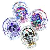 Glass Ashtray in Skull Shaped Design - 4 Per Retail Ready Wholesale Display 40319