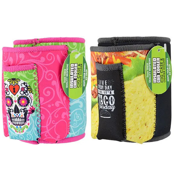 beer koozie with cigarette holder Neoprene Can and Bottle Cooler with Cigarette Pouch beer koozie with cigarette holder Neoprene Can and Bottle Cooler with Cigarette Pouch
