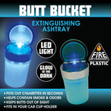 Glow in The Dark Butt Bucket Ashtray with LED Light - 4 Pieces Per Retail Ready Display 40970